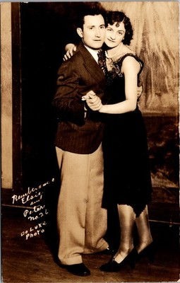 Antique RPPC Dance Contest Couple   Elois & Peter   1930s Nightclub Deluxe Photo