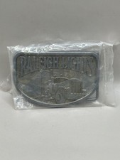 New 1980s Belt Buckle Raleigh Lights Tobacco Semi Truck cigarettes Trucking Vtg