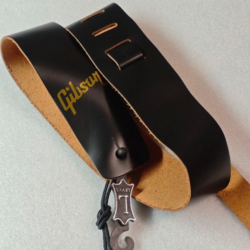 GIBSON Guitar Strap Adjustable Accessory Comfort black leather E939