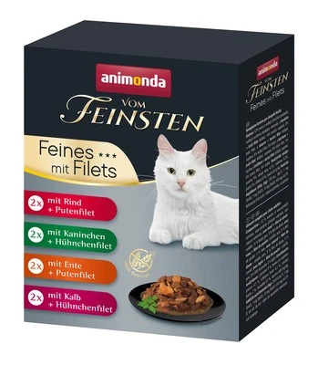 BESUCHE DEN ANIMONDA VOM FEINSTEN-STORE vom Feinsten Filet Katzenfutter nass Mix (8 x 85 g), Katzenfutter nass