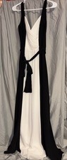 White By Vera Wang Black Dress Gown Black & White Size 8