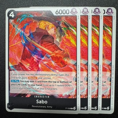 4x Sabo P-105 - One Piece TCG 2026 English Promo Playset Near Mint