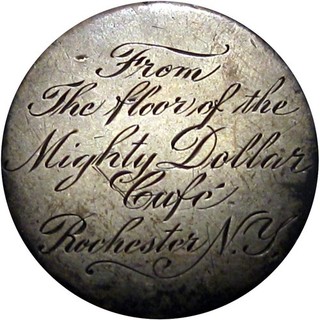 1890's Rochester New York Engraved Love Token From Floor Of Mighty Dollar Cafe