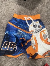 Star Wars Orange Blue Swim Board Shorts Trunks Boys Size 4 NWOT