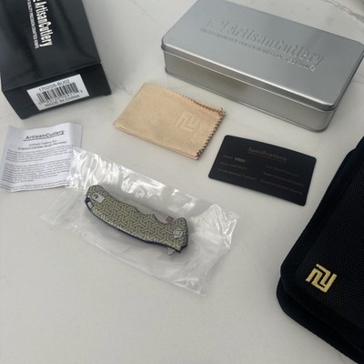 Artisan Cutlery Littoral S35VN Blade Titanium Handle Folding Knife 1702GS-BU02