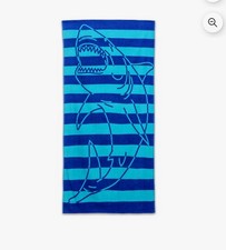Kids Shark Cabana Beach Towel, Cotton, 30 x 60 Inches