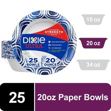 Disposable Paper Bowls 20 oz Multi Color Party Picnic Bowls 25 Pack