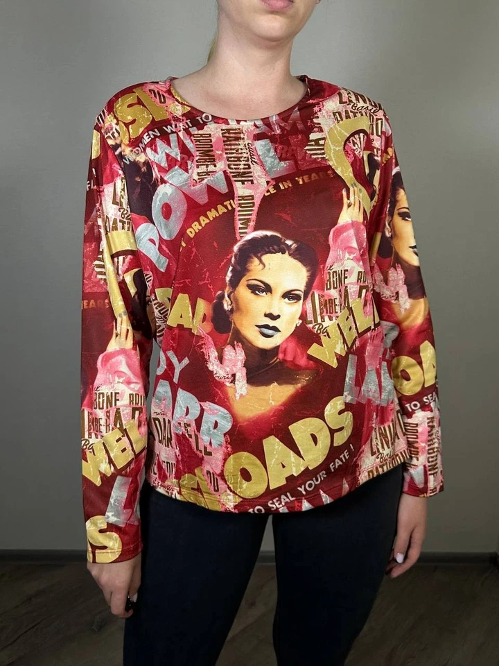 Camisa De Colección Gráfica Manga Larga Blusa Audaz Estampado Arte Pop Retro Ropa de Calle Prenda para el torso Foto 2 de 4