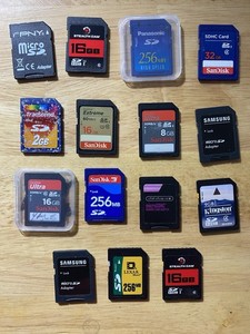 Huge Lot Of 15 Sd Cards Unsearched Sd And Micro Sd Cards For Camera No Reserve!
