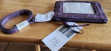 NWT Vera Bradley Ultralight Zip ID Wallet Lanyard Set Tonal Chrysanthemums New