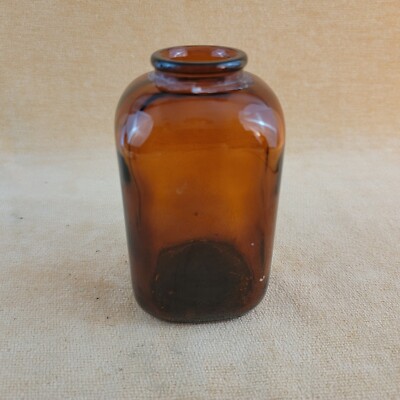 tobacco bottle 1900's ANTIQUE Amber Tobacco SNUFF BOTTLE 3 Dot Base Apothecary  PHARMACEUTICAL