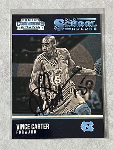 2015-16 Contenders Draft Vince Carter Old School Colors On Card Auto #42