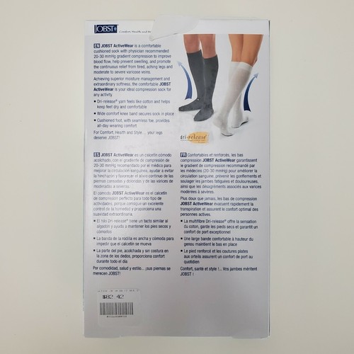 JOBST Activewear 20-30 mmHg Knee High Compression Socks Cool Black Size Small - Picture 3 of 3