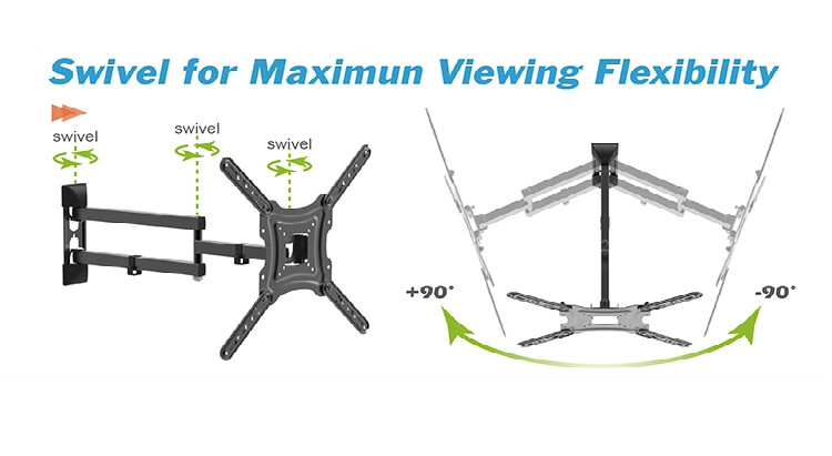 L28-400 Long Arm Full Motion TV Wall Bracket with 28 inch Extension 23 to 55 TV