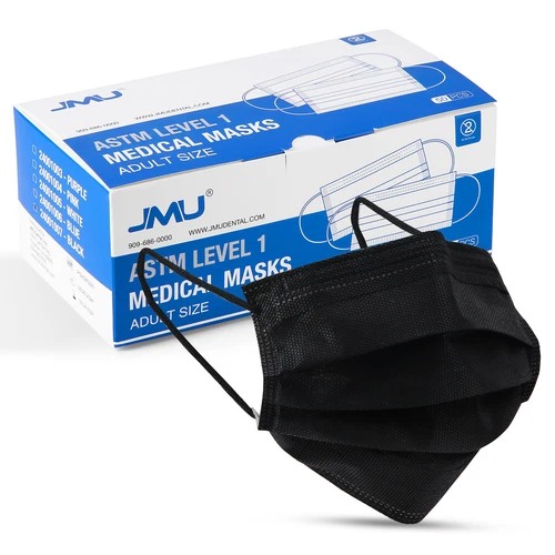 ASTM Level 1 Disposable Face Mask Medical Surgical 3 Ply Ear loop Black Masks