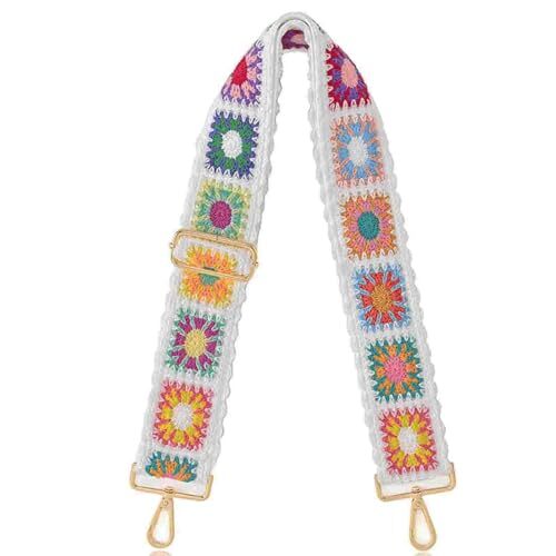 Bandolera de repuesto con correa para el hombro ancha Crochet Flor-03