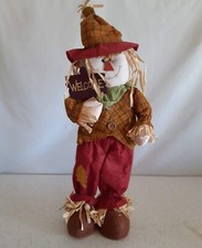 Fall Scarecrow with Welcome Sign 19" Tall Fall Decor
