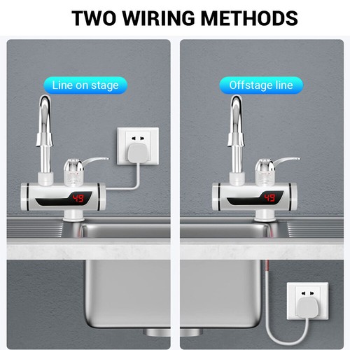 Electric 360° Fast Instant Cold Hot Water Tap Faucet Heater Adjustable 30-60℃ OZ - Picture 10 of 12