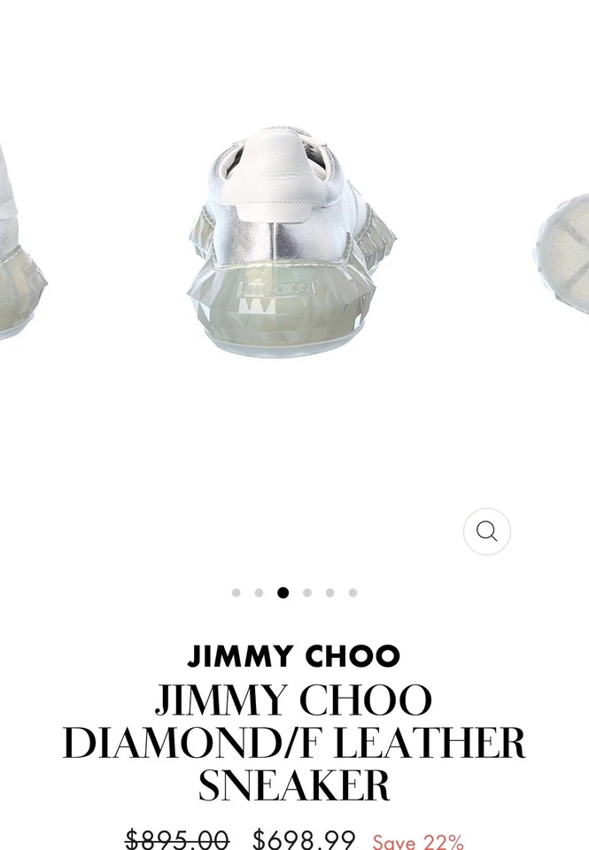 Zapatilla deportiva para mujer Jimmy Choo Diamond/F metálica gruesa plateada/blanca talla 35,5 $895 Foto 4 de 4