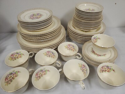 Set of 5 22KT Gold Edwin M Knowles Golden Dessert Plates Vintage Made in the U.S.A. Semi