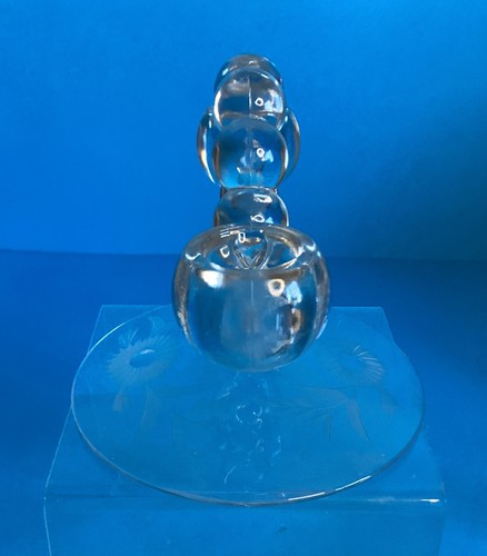 IMPERIAL GLASS CANDLEWICK 2-Lite CANDLEHOLDER HUGHES CORNFLOWER CUT - Picture 6 of 10
