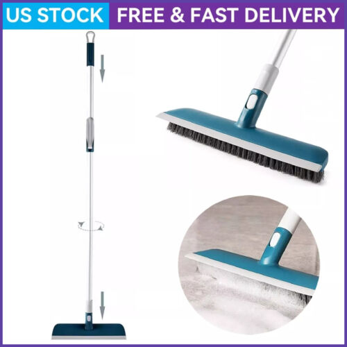 2 in 1 Long Handle Cleaning Tile Brush Floor Brush Broom 37"-51" Retractable