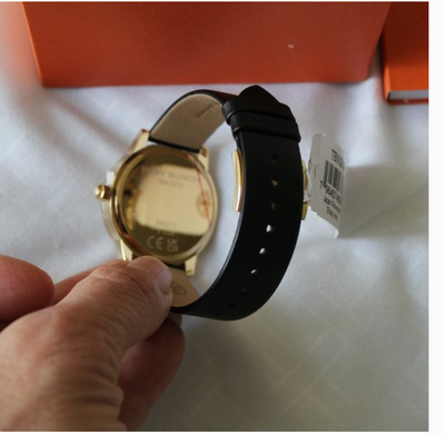 NIB TORY BURCH GIGI GOLD CASE BLACK LEATHER WATCH TOP RINGS GIFT SET TBW2018 NIB TORY BURCH GIGI GOLD CASE BLACK LEATHER WATCH TOP RINGS  main image 3
