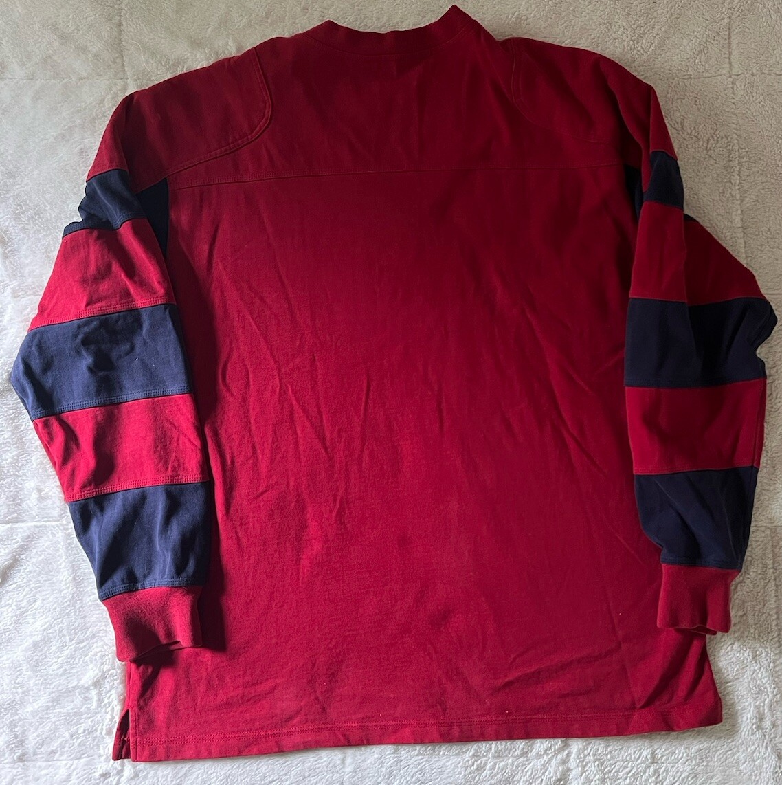 Orvis Heavy Long Sleeve Men's Rugby Shirt, Vneck, Elbow Patches Size L