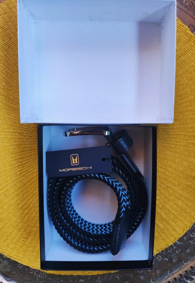 MORESCHI - CINTURE DA UOMO IN VERA PELLE / PELLE E TESSUTO Made in Italy Foto 3 de 4