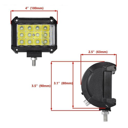 Par de cápsulas de luz de trabajo LED de 4" para tirador lateral haz de inundación todoterreno para camioneta Jeep - Imagen 6 de 12