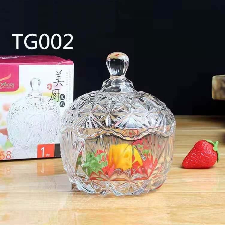 Qian Li Embossed Decorative Candy Dishes w/ Lids Set, 25&10 oz (TG002