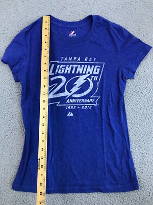 Tampa Bay Lightning Shirt Women's SM Blue Short Sleeve Crew Tampa Bay Lightning Shirt Women's SM Blue Short Sleeve Crew