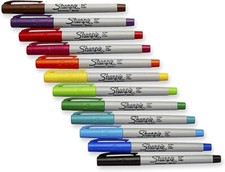 Sharpie Permanent Marker Pens Ultra Fine Tip Colours Metallic Pastel Neon