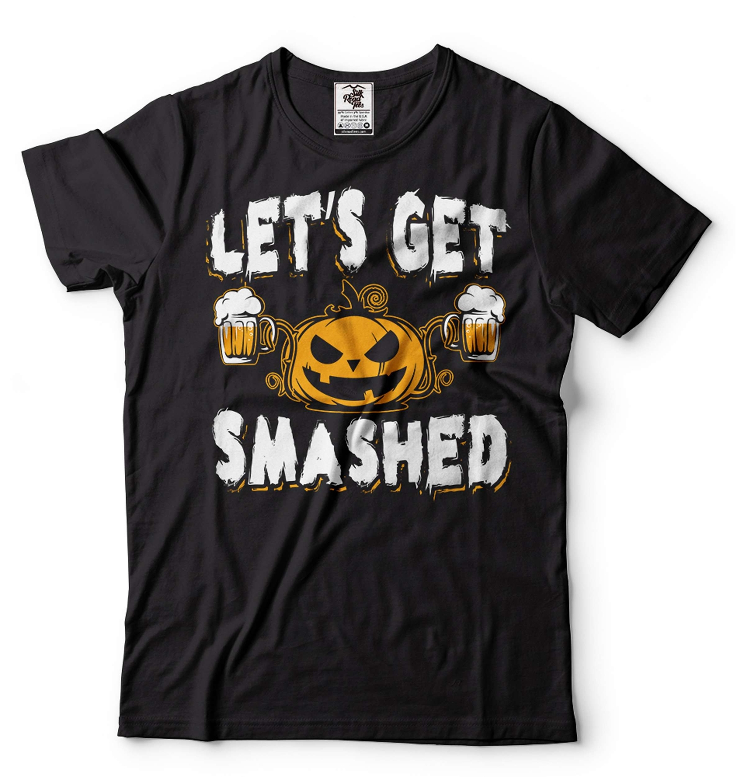 Let's Get Smashed Shirt Funny Halloween Pumpkin Beer Drinking Party Shirts