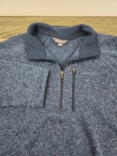 Eddie Bauer Better Sweater Men's 2XL Blue 1/4 Zip Mock Neck Pullover Fleece XXL