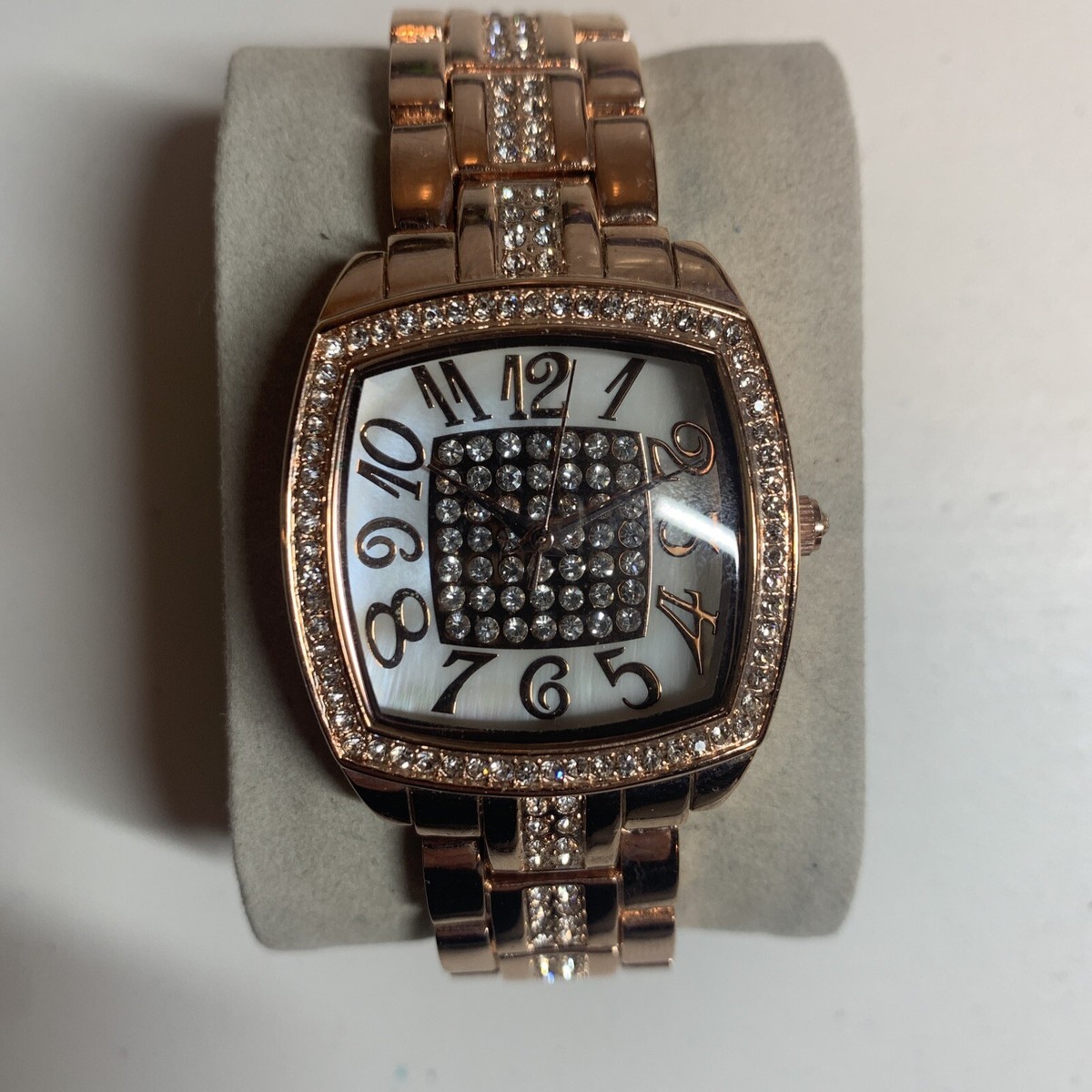 Victoria Wieck Beverly Hills Gold Tone Mother of Pearl Crystal Watch B9275 Black Victoria Wieck Watch - Etsy Canada main image 3