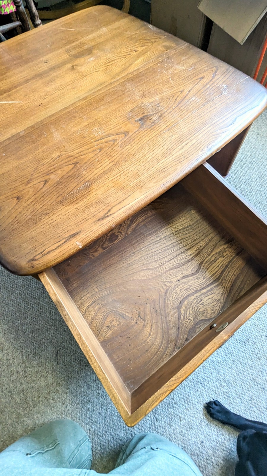 Ercol Pandora Coffee Table Box Model 735 Vintage Mid Century Wheel