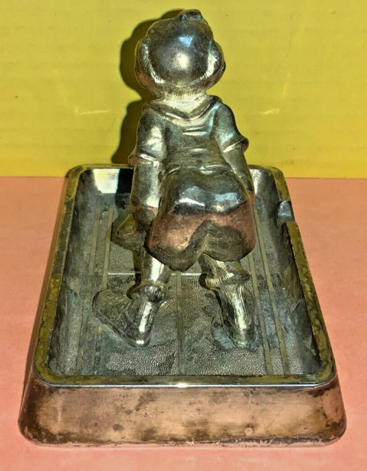 De colección Metal Plateado Golfista con Cenicero para Club de Golf - COMO ESTÁ Foto 3 de 4