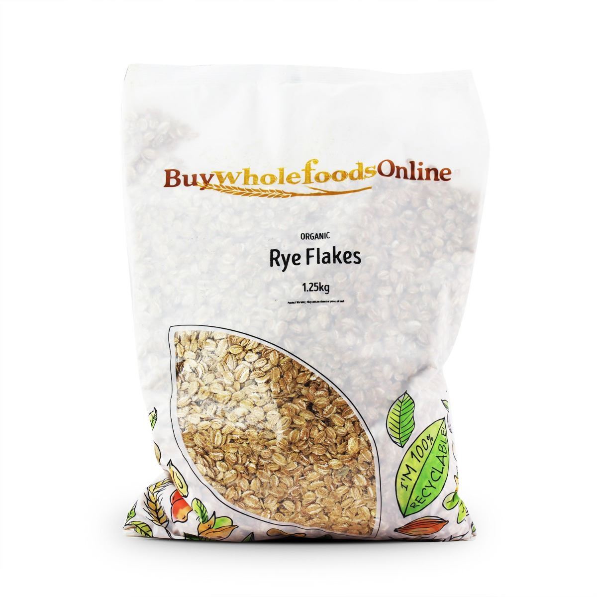 Organic Rye Flakes 1.25kg | BWFO | Free UK Mainland P&P