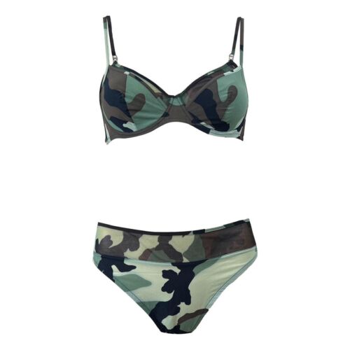 New Archive Christian Dior John Galliano Spring 2001 Camo Lingerie Set Bra Top - Picture 1 of 3