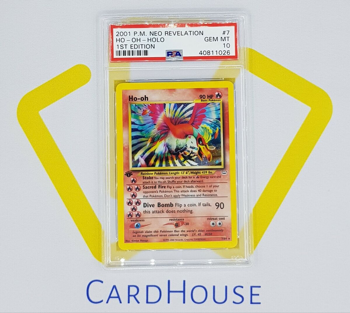 PSA 10 GEM MINT Ho-Oh 1st Edition Holo Pokemon Neo PSA 10 GEM MINT Ho-Oh 1st Edition Holo Pokemon Neo