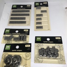 Making Memories Charmed Phrases, Words, Eyelet Shapes Lot Embellishments Pewter