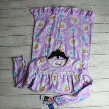 Disney Frozen Girl's Fleece Nightgown Size 8 Purple Elsa Pajama Gown