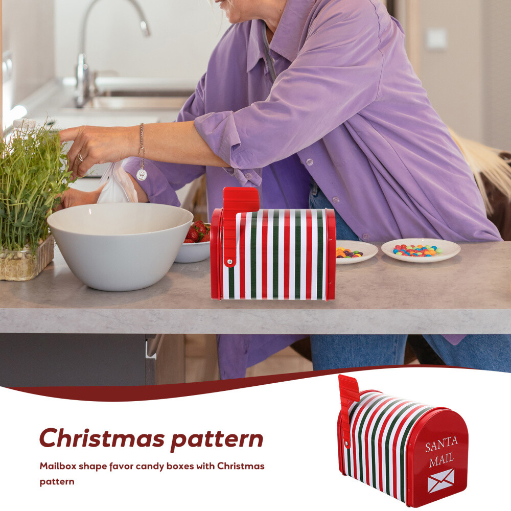 Christmas Holiday Letters to Santa Tinplate Mailbox Cookie Jar eBay