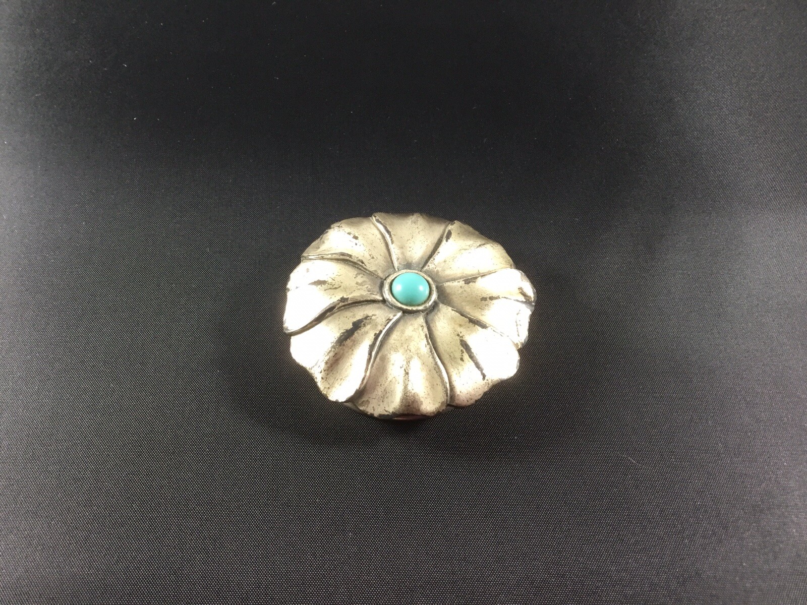 Vintage Compact Solid Perfume Box Pendent Silver … - image 4