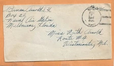 WORLD WAR II  MILITARY MAIL  NAVAL AIR STA MELBOURNE FLA 1944