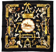 Authentic Hermes silk scarf, New in Box+Ribbon+shopping bag, “COPEAUX”, Latham 