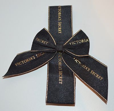 VICTORIA'S SECRET BLACK GOLD BOW GIFT SET DECOR WRAPPING BAND WRAP CUTE RIBBON