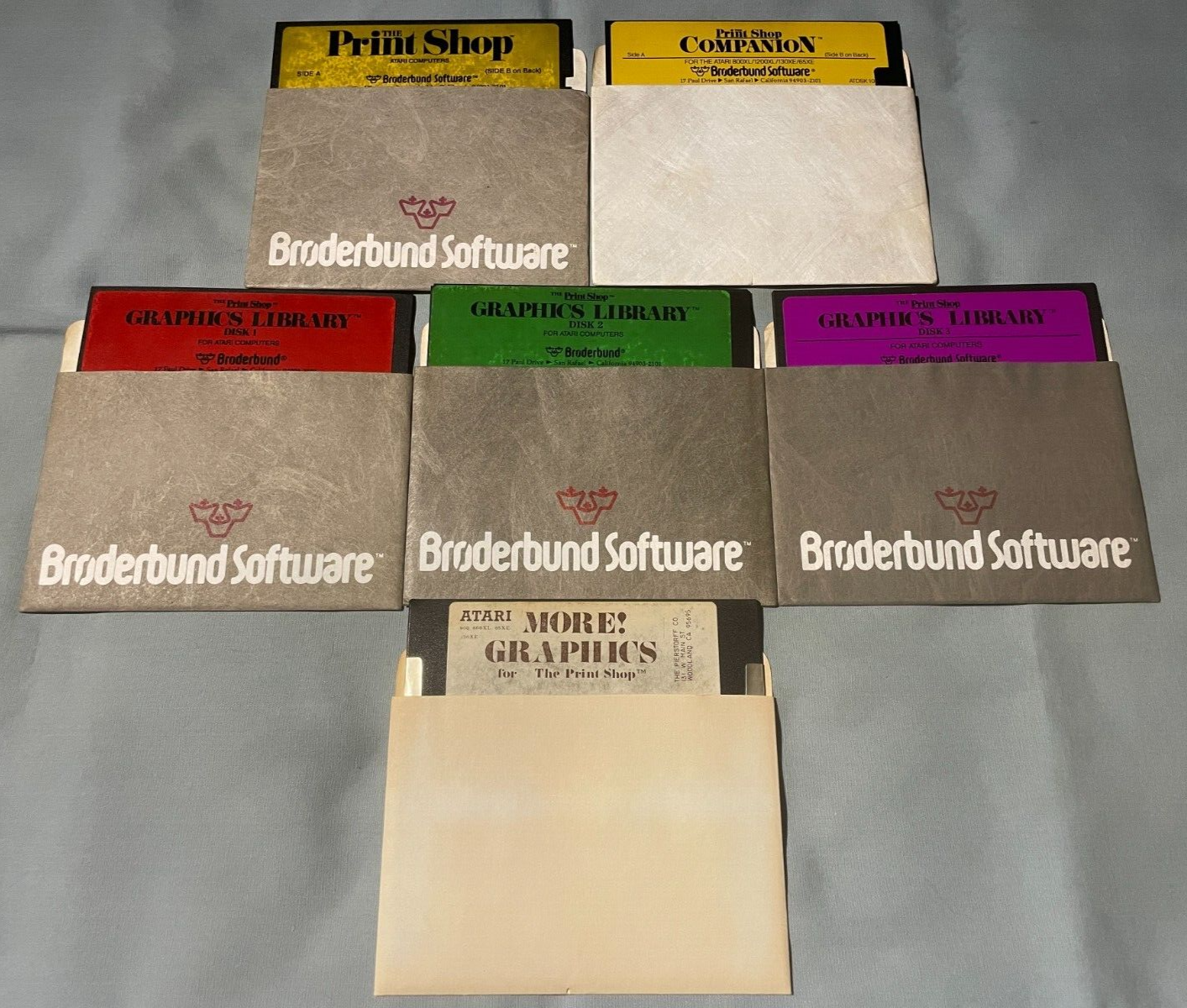 PRINT SHOP+Companion+Graphics Library 1/2/3+More! Atari 400/800 ...