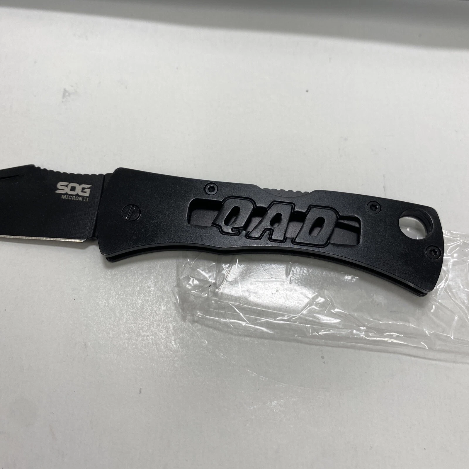 SOG Micron II QAD Pocket Knife Lockback Plain Edge Blade New KNIFE image 1